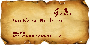 Gajdács Mihály névjegykártya